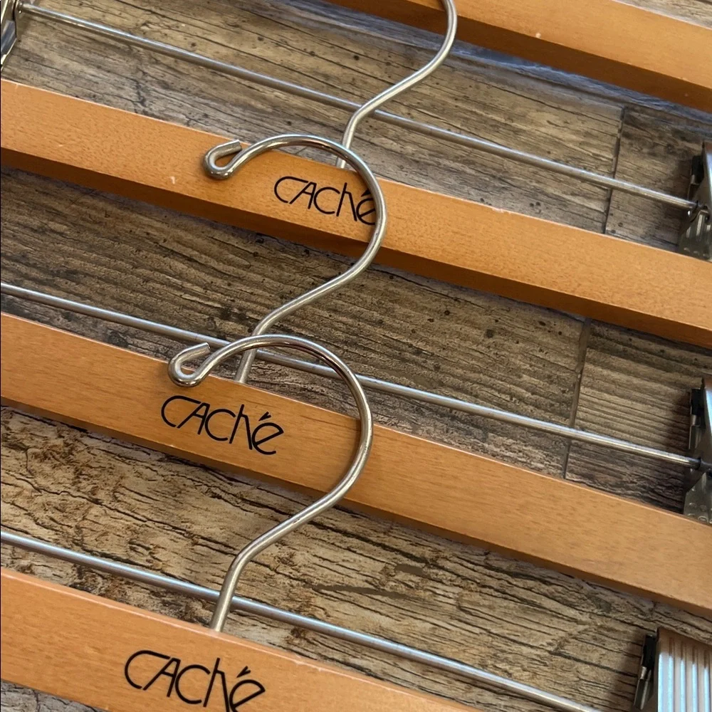 Cache Wooden Pants Hanger with Metal Clips - Set of 6